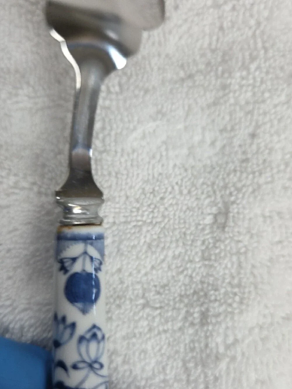 Blue Floral Ceramic Handle Pasta Server